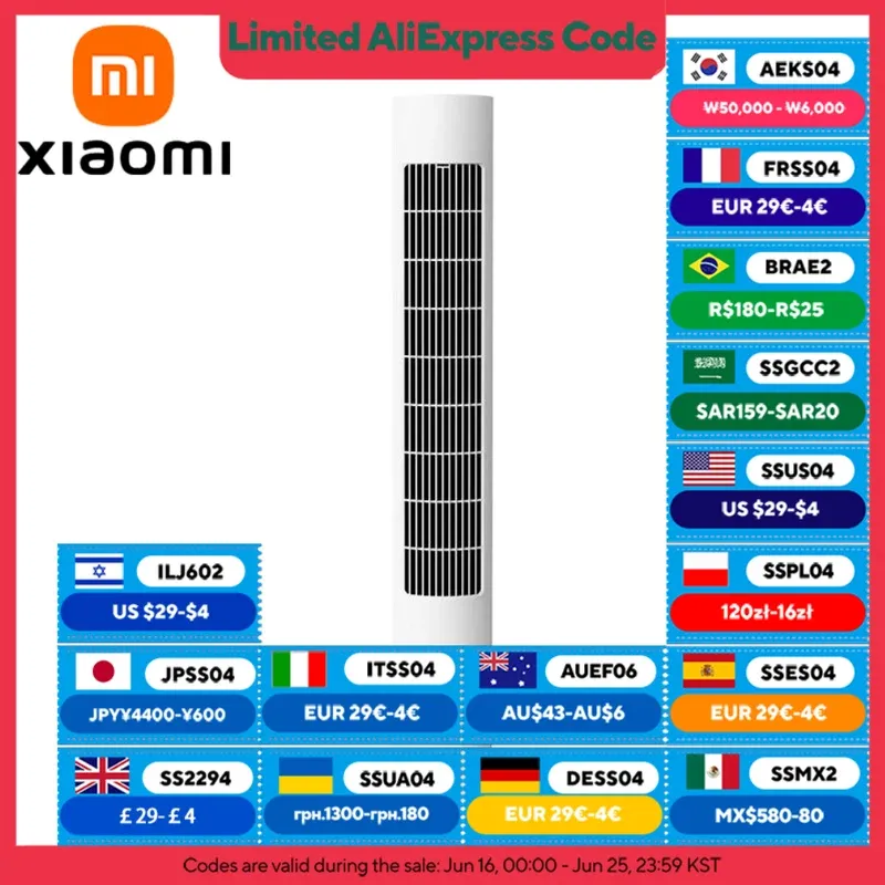 XIAOMI MIJIA Smart DC Frequency Conversion Tower Fan 2,150° Ultra - wide - angle Air Supply,Home Summer Fans,Support MI HOME App
