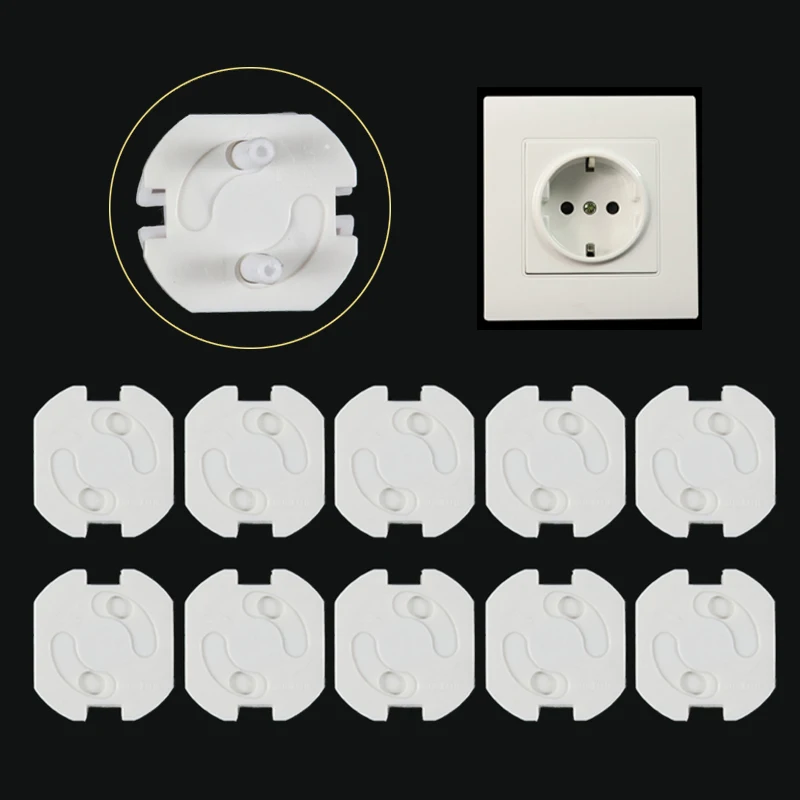 1/10pcs Electrical Outlet Protection Baby Child EU Power Socket Safety Guard Anti Electric Shock Plugs Protector Rotate Covers