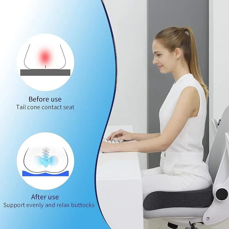 Memory Foam Seat Cushion Office Chair Cushion Car Seat Support Waist Pillow Massage Buttocks Pad Pain Relief Orthopedic Pillow 2
