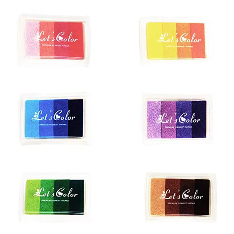 4-Gradient-Colors-Inkpad-Stamp-Fingerprint-Ink-Pads-DIY-Multicolor ...