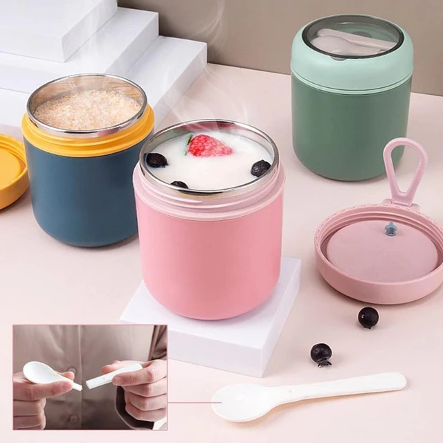 Stainless Steel Lunch Box Noodles Soups Porridge Thermos Jar Portable Kids  Travel Food Storage Container With Spoon 600ML - AliExpress