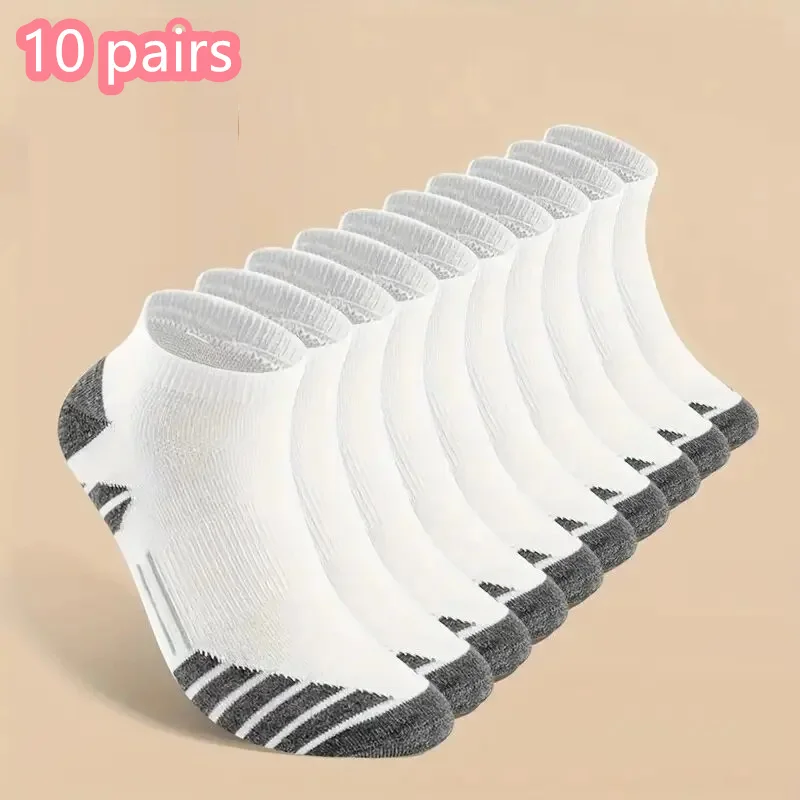 Ankle Athletic Running Socks Cushioned Cotton Breathable Low Cut Sports Tab Socks 1/10/20 Pairs For Men And Women