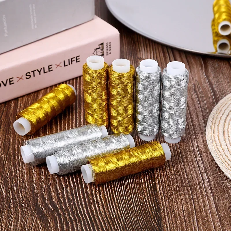 Gold and Silver Shiny Thread for Hand Sewing and DIY Projects
