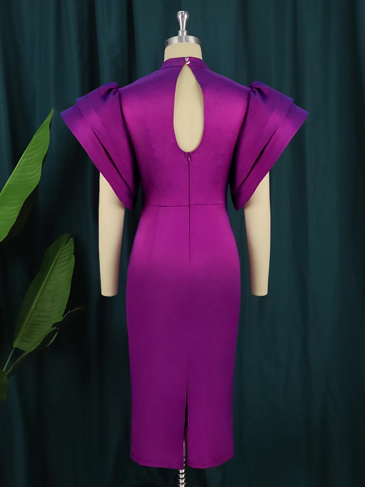 green emerald velvet dress Long Puffy Sleeve High Neck Fit and Flare Dress – John Paul Ataker