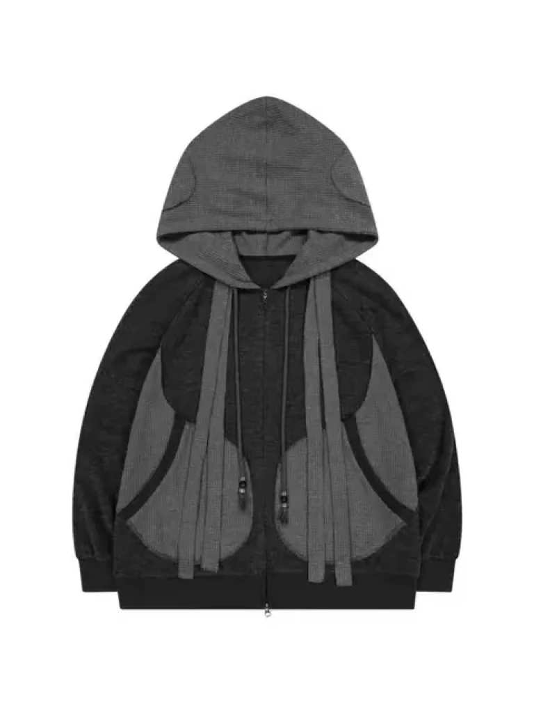 Autumn Winter Hat Bow Tie Wfle Hoodie Jaet Street Sle ort Sve Cartoon Pattern Cotton 00% Regular Fit Hooded Coat