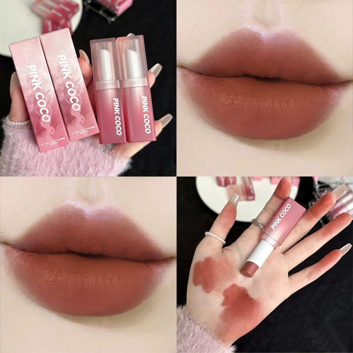 thumbnail image 1 of Velvet Matte Lipstick Moisturizing Waterproof Lasting Nude Peach Lip Tint Non-stick Cup Lip Gloss Red Lipstick Cosmetics Make Up, 1 of 5