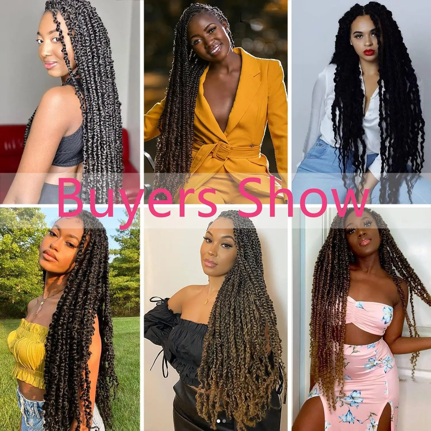 24" Passion Twist Hair 8Packs Freetress Water Wave Crochet Hair Synthetic Curly Braiding Hair For Butterfly Locs Crochet Braids 5