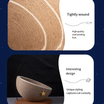 Sisal Cat Scratching Board Protect Furniture Grinding Claw Toys Oval cratching Bowl for Indoor Kitten Cats Nest Bed Pet Supplies 5