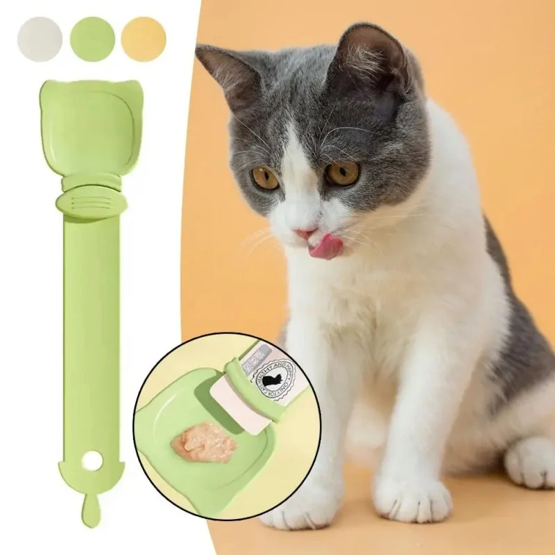 Cat Feeder Spoon Cat Strip Feeder Spoon Long Handle Cat Food Strip Squeezer Pet Meat Mud Food Squeeze Treat Dispense Spoon For Cats Pet Supplies
