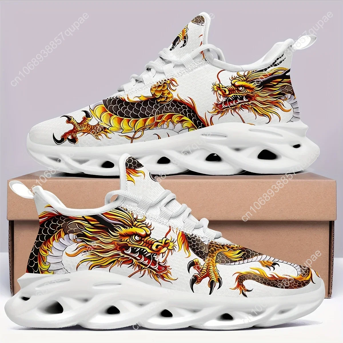 Trendy Dragon Pattern Blade Type Flats Sneakers Mens Womens Sports Running Shoes High Quality DIY Sneaker customization Shoe 2