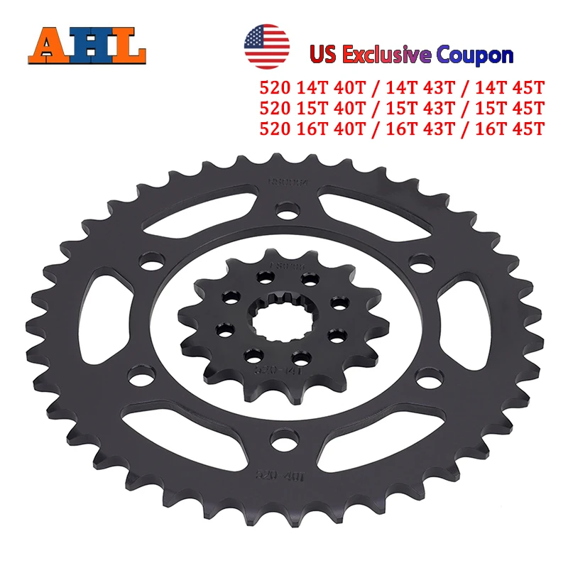 Motorcycle 520 14T 15T 16T 40T 43T 45T Front Sprocket and Rear Sprocket Chain Wheel For Yamaha MT-03 B082 MT-25 YZF-R25 YZF-R3