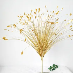Elegant Peacock Grass Artificial Arrangement - Perfect for Home, Bedroom, and Wedding Décor (Gold)