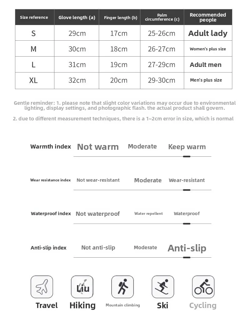 New Thinsulate Thermal Ski Gloves Winter Windproof Waterproof Snow Motorcycle Cycling Gloves with Free Waterproof Pouch