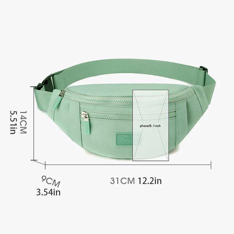 Multi functional chest bag - Women's fashionable waist bag - Adjustable shoulder strap, suitable for running, traveling, and dai