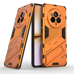 Magnetic Armor Shockproof Phone Case with Kickstand Back Cover for Realme14Pro Plus 5G (PK - Orange)