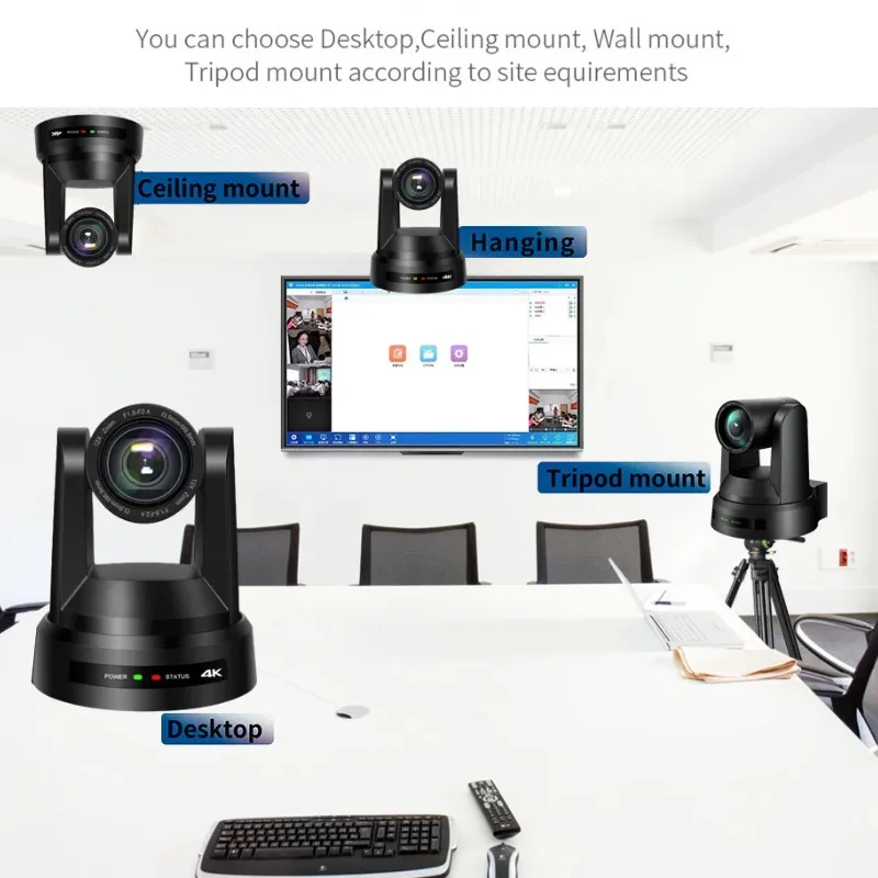 4pcs 1080P 20X Auto Tracking Camera SDI HDMI IP PTZ Camera Live Streaming Webcam Podcaster 4pcs Wall Brackets Free Air Ship