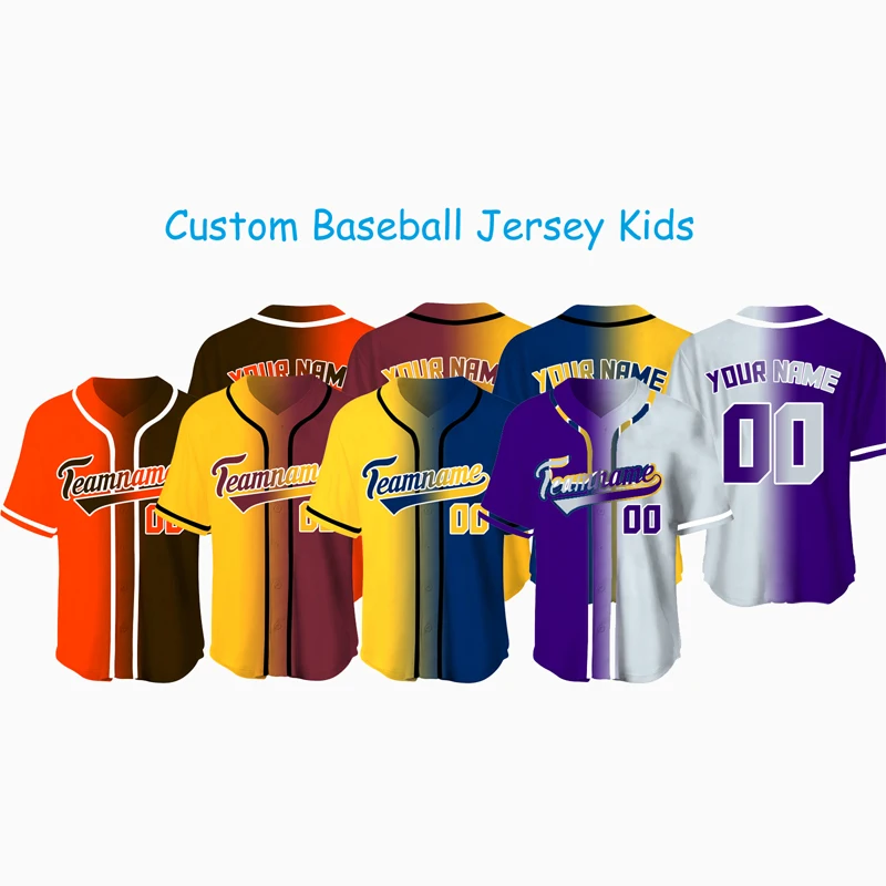 Custom Baseball Jersey Kids/youth Sublimation Blanks Shirt Exercise