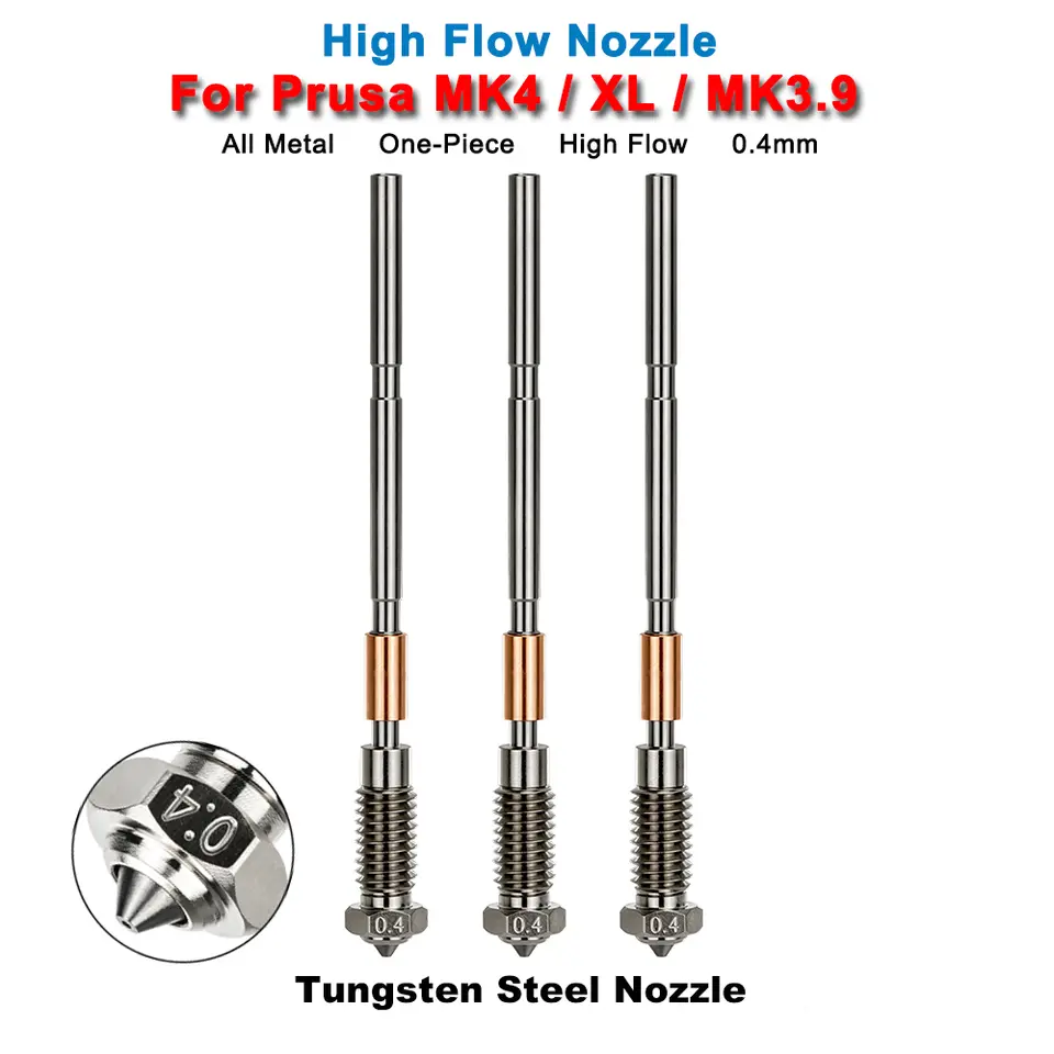 Upgraded Hotend Nozzle For Prusa MK4/XL/MK3.9 All Metal One-Piece Hardened Steel Nozzle 0.4mm Durable High Flow 3D Printer Part image 14