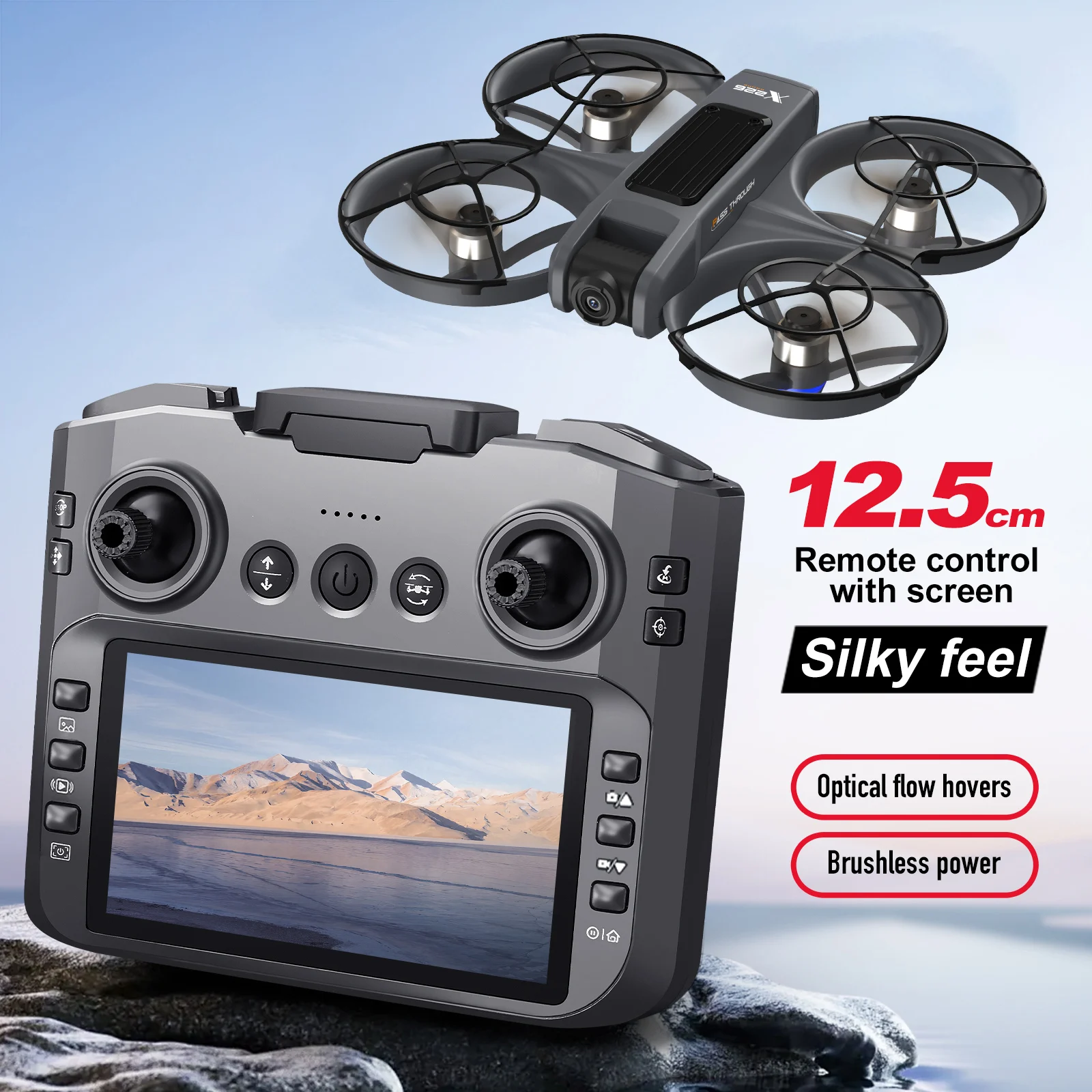 2025 New X226 Drone with Screen Brushless Optical Stream Positioning Quadcopter with Camera FPV Traverser Novice Toy Airplane
