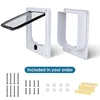 Cat Flap Door 4 Way Locking Security Lock ABS Plastic Dog Cat Flap Door Pets Smart Door Retractable Door Anti Cat Pet Supplies 3