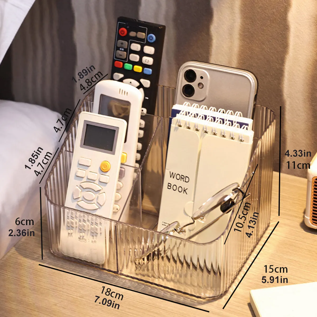 قطعة واحدة من صندوق تخزين مكتبي شفاف للاستخدام الم...