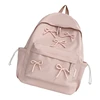 Large Capacity Backpack Student School Backpack Lovely Bows Backpack Fashion Laptop Backpack Solid Color Travel Backpack 4