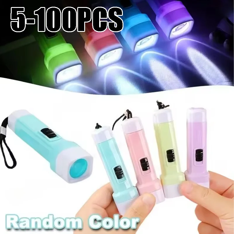 Flashlight Packable 50-100PCS Portable LED Flashlight Set Mini Plastic Light with Neck ...