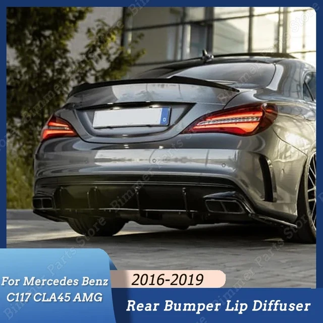 Glossy Black Car Styling Rear Bumper Lip Diffuser Spoiler Splitter For  Mercedes Benz C117 CLA45 AMG Line 2016-2019 Body Kits - AliExpress