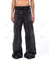 Y2K Punk Hip Hop Jeans Men Women 2023 Streetwear Coast Work Clothes Ripped Style Loose Washed Clothing Men Floor Mopping Pants 1