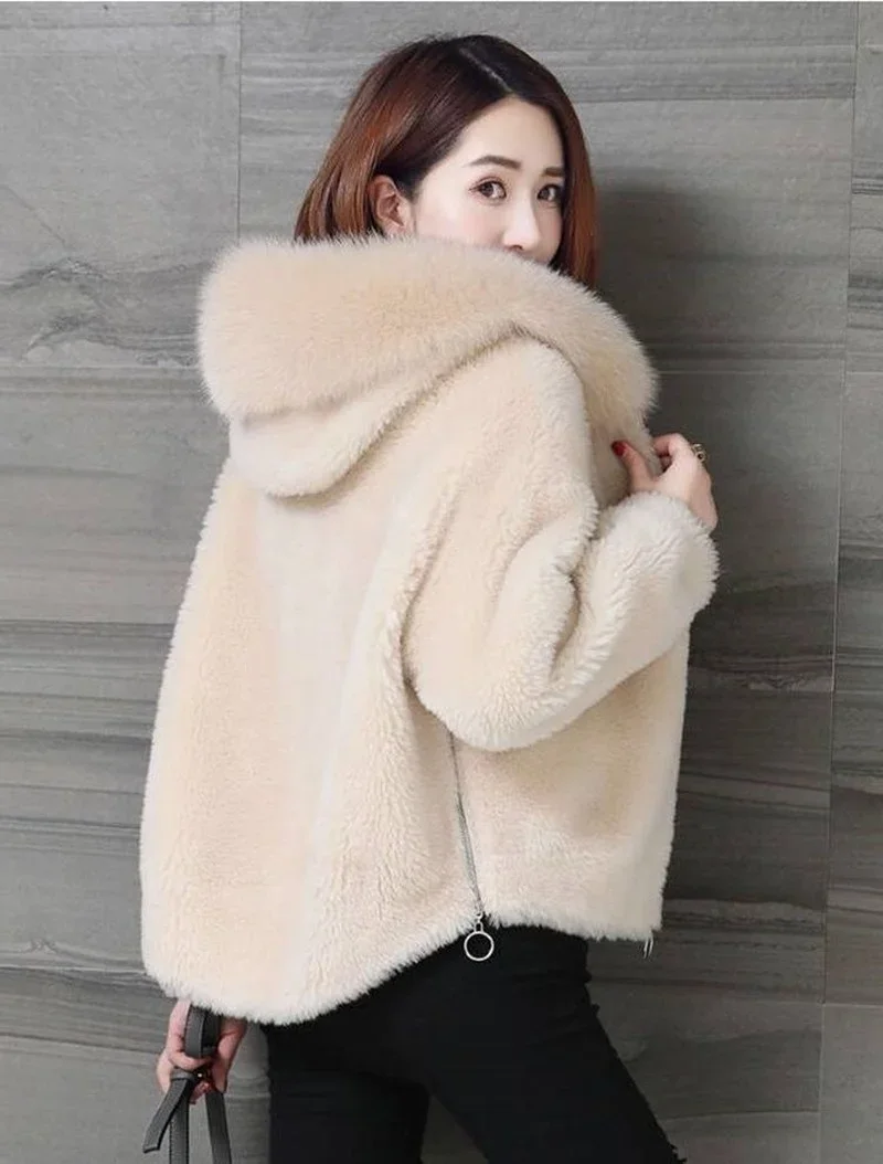 2024 Winter Women Fashion Casual Jackets Faux Fur Coats Imitation Fox Plush Jacket Female Short Outerwear Clothing Winter Coat