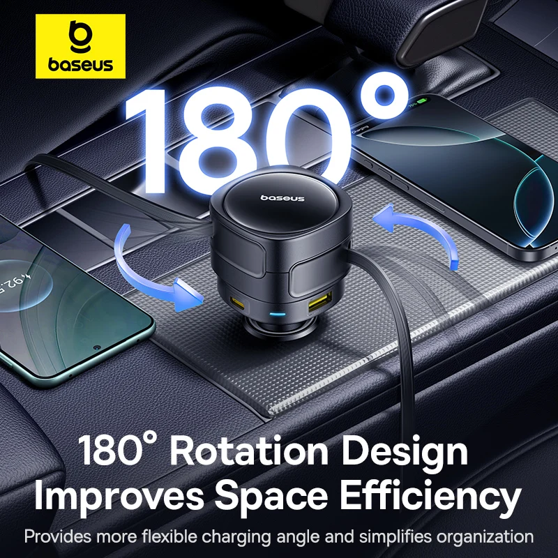 Baseus Free2Pull Mini 100W Retractable USB C Cable Fast Charging For IPhone 16 And Samsung 3.3ft