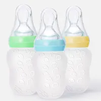 Safe and Practical Silicone Baby Bottle with Spoon Food Supplement Rice Cereal Bottle Squeeze Spoon Milk Feeding Bottle Cup 1