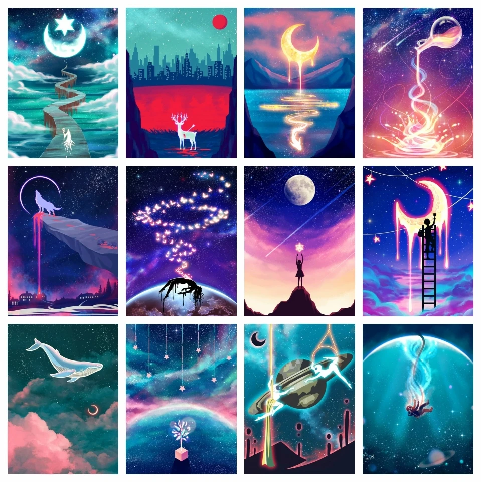 

AZQSD Алмазная картина фантазия пейзаж Полный Дрель Стразы картины 5d Diy Вышивка пейзаж мозаика подарок наборы крестиков