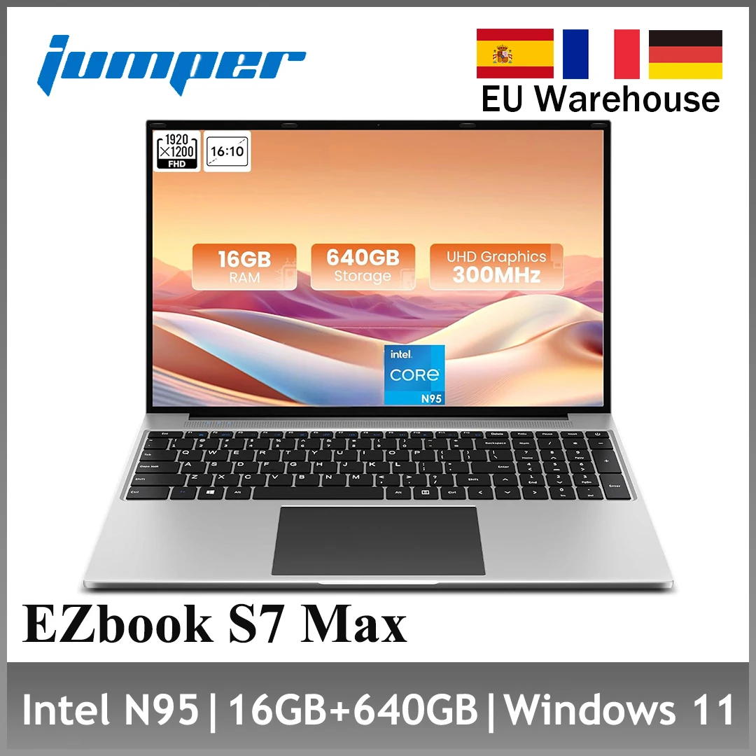 Jumper S7MAX Laptop 16 Inch Intel N95 16GB RAM+128GB EMMC+512GB SSD Windows 11 Notebook Lightweight Business Computer 1