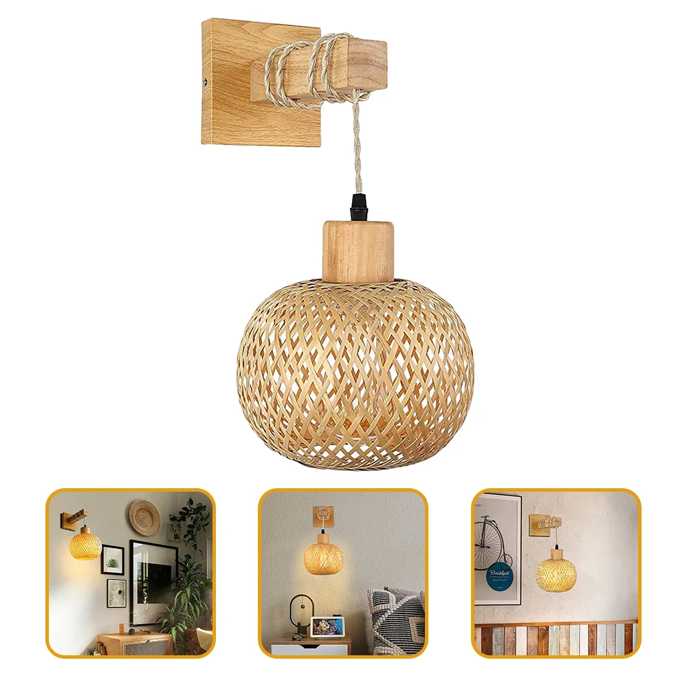 

Винтажное настенное бра, деревянный декоративный светильник для спальни, гостиной, столовой, освещение для спальни