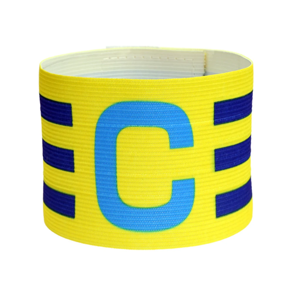 Brazalete elástico de capitán de fútbol Brazaletes de capitán de jugador de fútbol ajustables Brazalete de capitán deportivo en forma de C para jóvenes y adultos