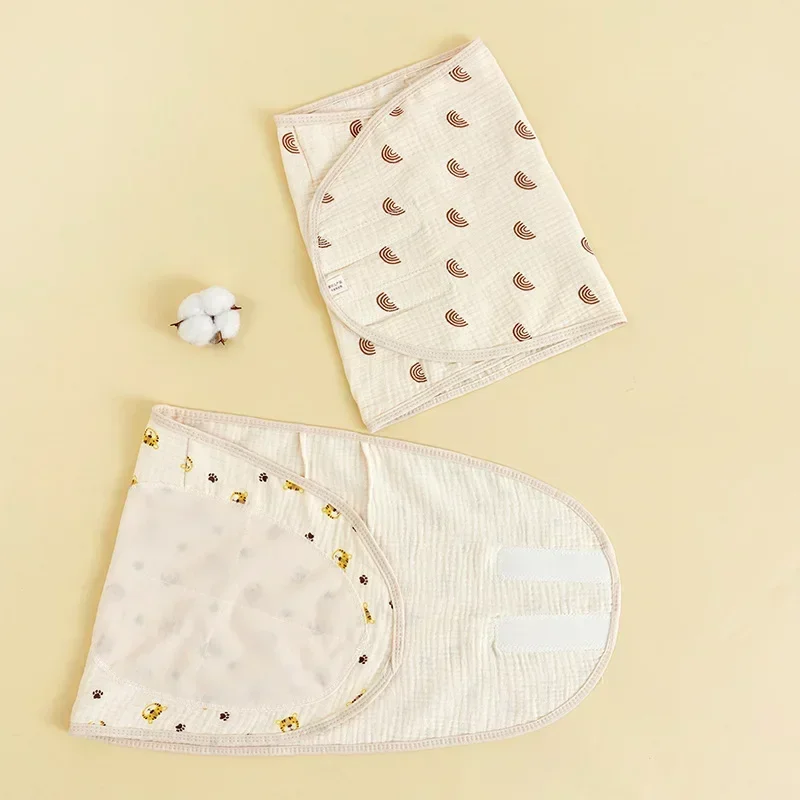 Baby Swaddle Blanket 0-6 Months Strap Protect Belly Baby Sleeping Blanket Wrap for New Born Thin-style for All Season 6