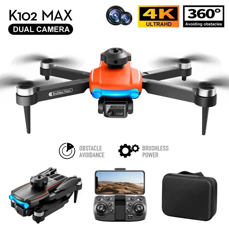 K102 MAX GPS 브러시리스 드론, 4k 전문 듀얼 카메라, 광학 흐름 포지셔닝, 수동 90 ° 조정, 전문 항공