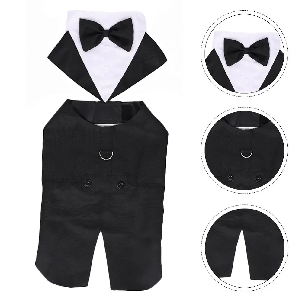 Dog's Formal Wedding Black Shirt Tailcoats for Medium Large Dogs Fashion Suit for Party Cosplay Golden Retriever Bulldog Samoyed dog costume set dog coats