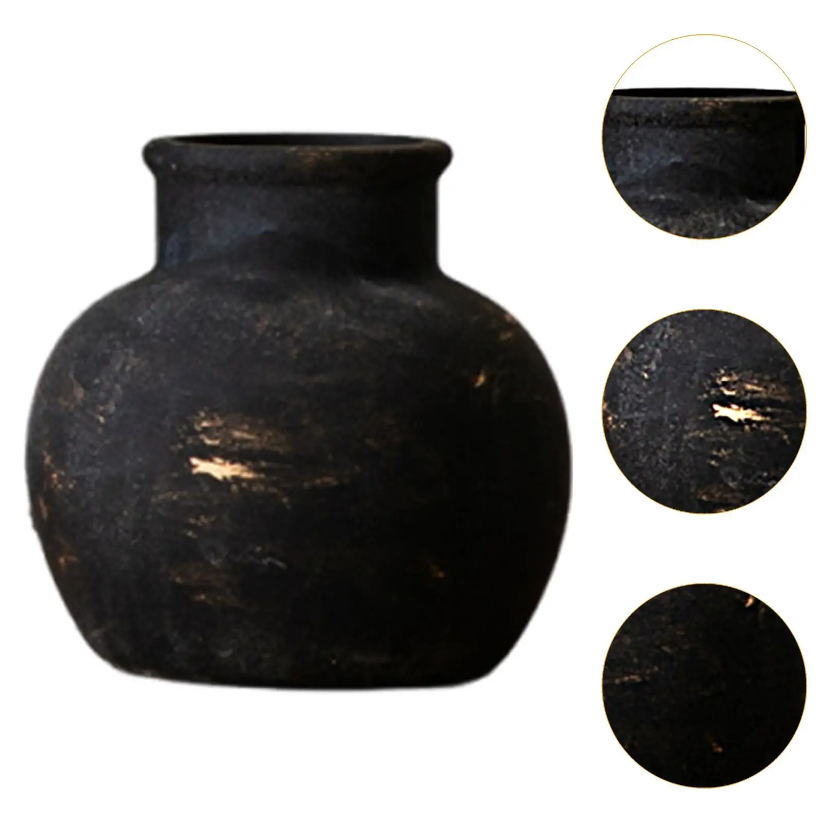 Rustic Ceramic Vase Decorative Wabi Sabi Vase Desktop Farmhouse Flower Vase for Fireplace Housewarming Living Room Office Party