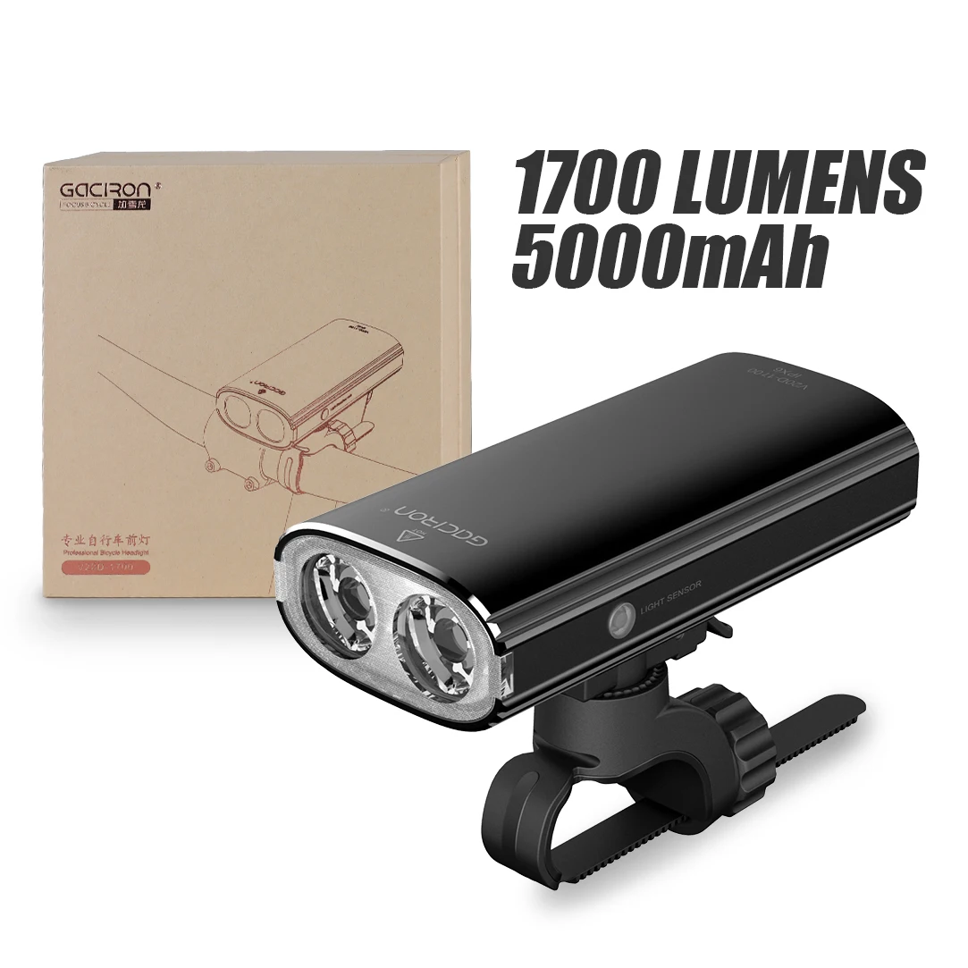 가시론 V9D/V20 자전거 전조등, 다양한 고휘도, 대용량 배터리, 알루미늄 & IPX6 방수 자전거 라이트