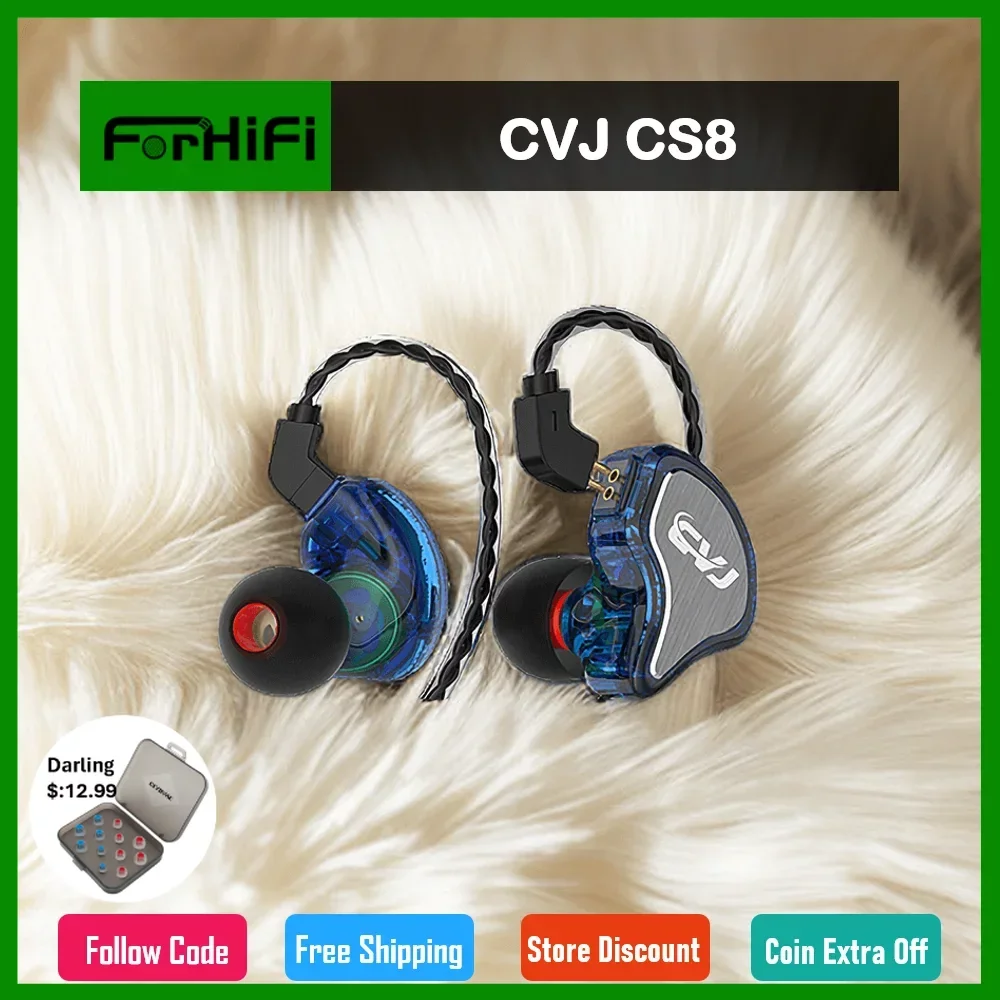

CVJ CS8 3BA+1DD Hybrid Driver High Resolution Monitoring Headset DJ Motion HIFI Sound Quality Replaceable Cable Wired Earphone