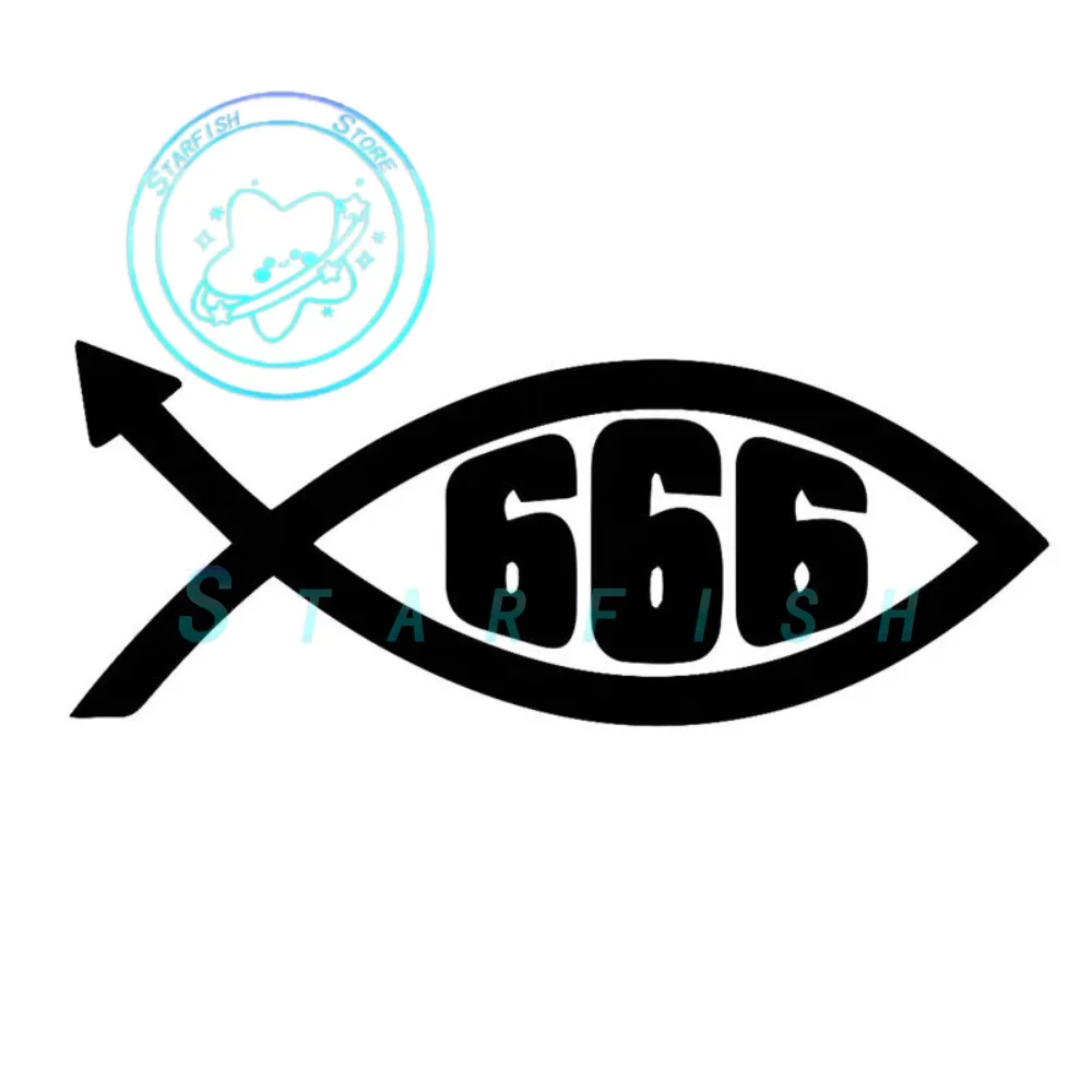 

666 Devil's Fish Car Truck Bumper Rear Window Motorcycle Bicycle Skateboard Laptop Sticker PVC Material Waterproof and Sunscreen