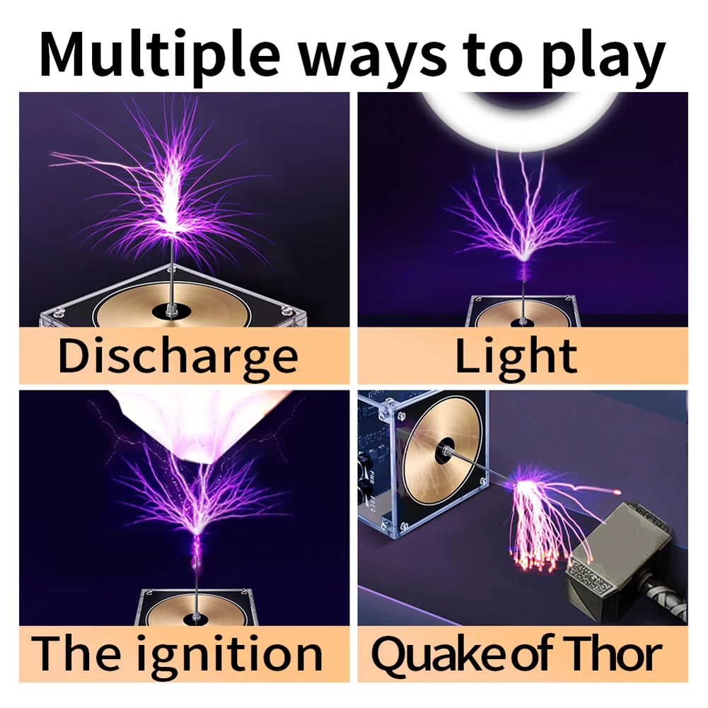 New Bluetooth Tesla Music Tesla Coil Speaker Wireless Lighting AC110-240V 50/60Hz High Voltage Pulse Electric Arc Generator