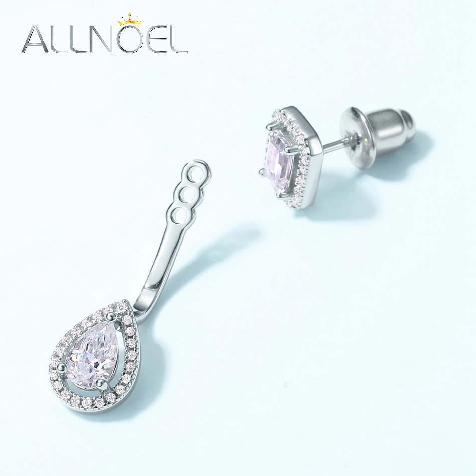 ALLNOEL Moissanit-Ohrringe, 925er Sterlingsilber, Birnenform, 4 x 6 mm, 18 Karat Weißgold plattiert, D VVS1, für Frauen, Hochzeitsgeschenk, mit GRA – Detail 5