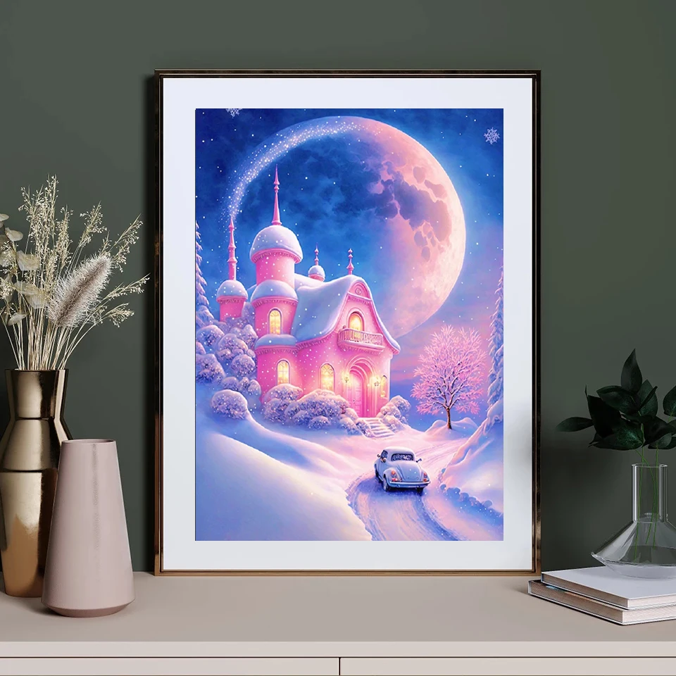 5D Diamond Painting Crescent Moon Beauty and the Beast Kit