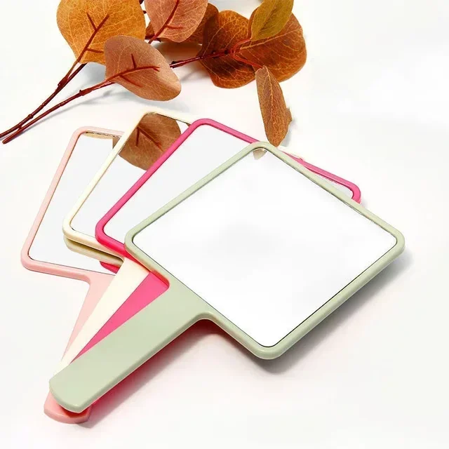 Miroir de maquillage portatif pour Extension de cils, miroir de vanité de maquillage carré avec poignée, miroir à main Compact pour Salon de SPA 2