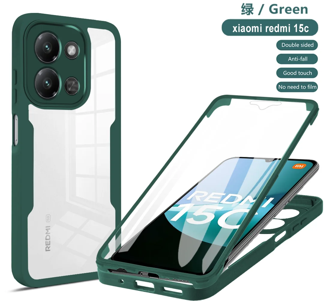 360° Transparent Soft Full Body Cover Case with Double-Sided Protection