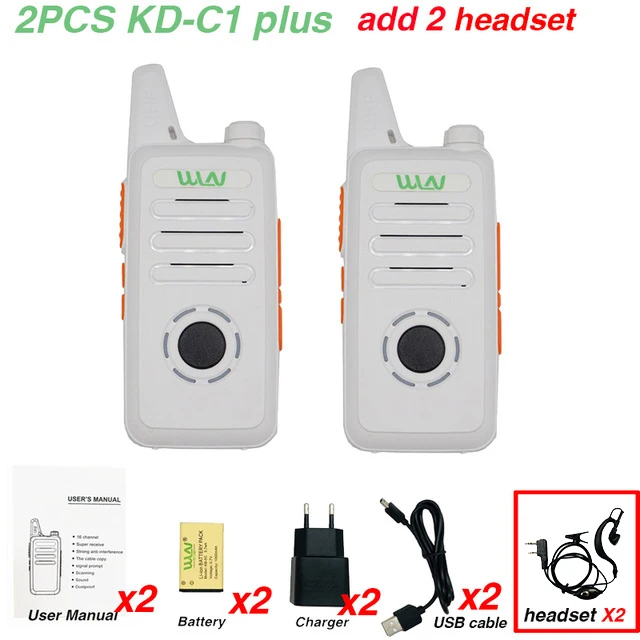 wifi walkie talkie 2pcs WLN KD-C1 Plus Mini Handheld Transceiver KD C1 Two Way Radio Ham Communicator Radio Station 16 Channel Mini Walkie Talkie baofeng walkie talkie Walkie Talkie