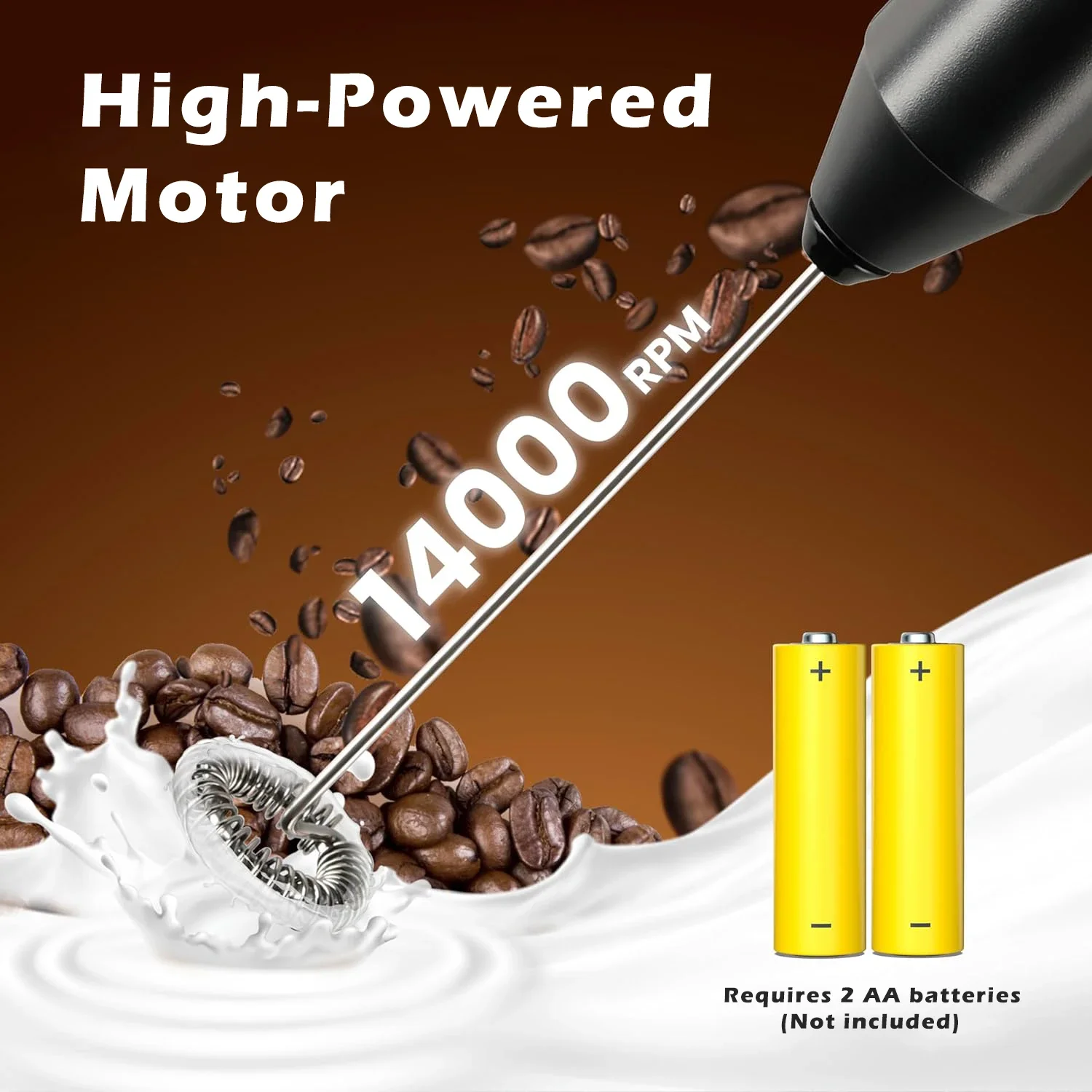 Electric Milk Foamer Coffee Whisk Mixer Mini Frother Handle Stirrer Cappuccino Maker Cooking Tools Blend Egg Beate 5